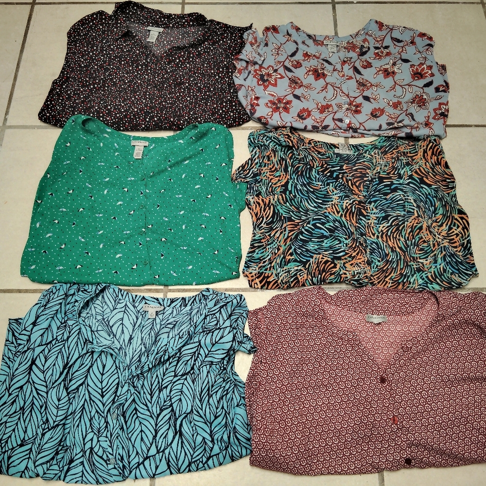 Catherines Size 4x Plus 5 Piece Top Lot Stylish Women's Tops Collection